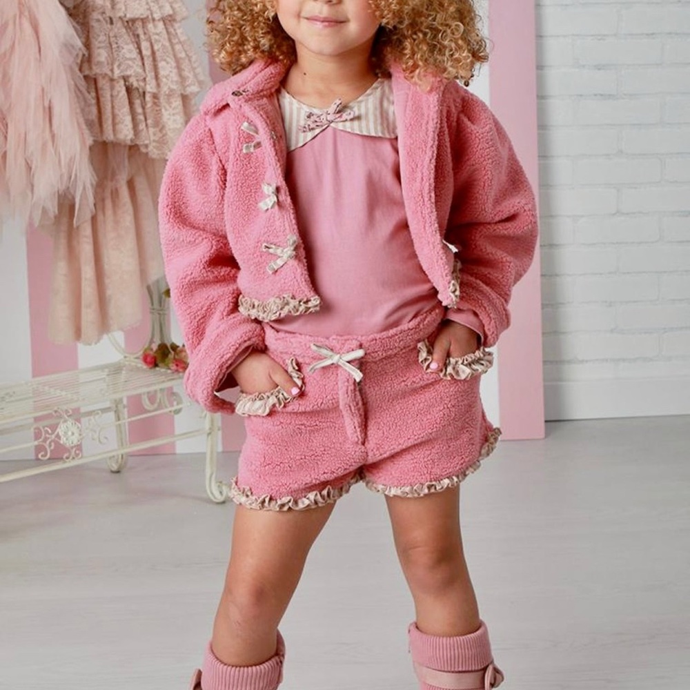 Pink Fuzzy Toddler Outfit